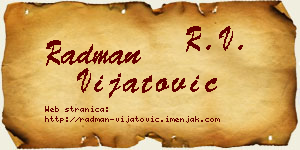 Radman Vijatović vizit kartica